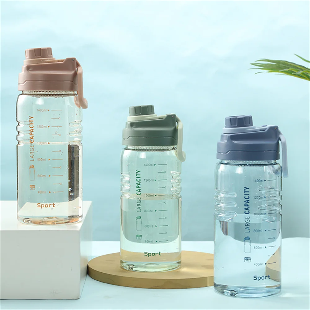 1.5 Liter Sports Water Bottle With Filter 1500ml Drinking Bottle Kettle For Hiking Fitness Men Women Camping Outdoor Waterbottle