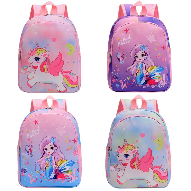 Trendy Cartoon Backpack Children Cute Unicorn Schoolbag New Primary School Mermaid Backpack Large Capacity Kindergarten Bag