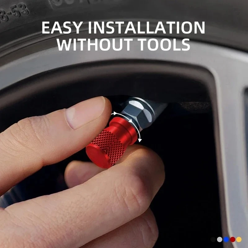 Premium Car Wheel Tire Valve Caps - Set of 4, Waterproof Airdust Protection