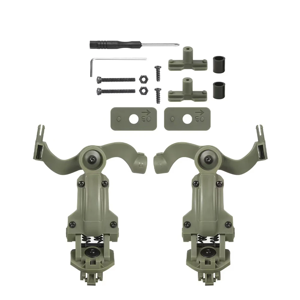 Shooting Headset Bracket Kit Multi-angle Rotation Helmet Rail Adapter Fit OPS Core ARC and Team Wendy M-LOK Rail Headphone Mount Tactical Headset Bracket Tactical Helmet Accessories Tactical Helmet Adapter