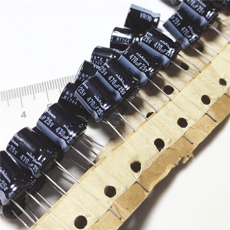 

100pcs Nichicon electrolytic capacitor 25v 470uf HE 10*16 high frequency low resistance long life 105
