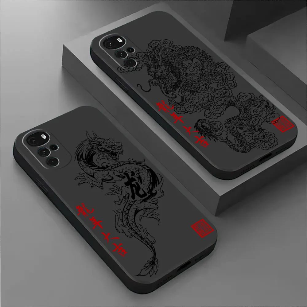TPU Weiche Handyhülle für Motorola Moto G31 G51 G60 G32 G30 G22 G52 G53 G71 G72 G73 G60s G50 Chinesischer Drache Luxus Shell Cover – Detail 2
