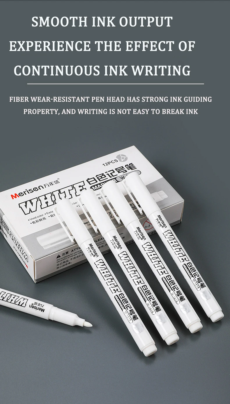 1,0mm 1/5Pcs Weiß Marker Stift Graffiti Gel Bleistift Wasserdichte Fettige Pen Permanent Reifen Malerei Graffiti Gel stift Notebook Zeichnung – Detail 3