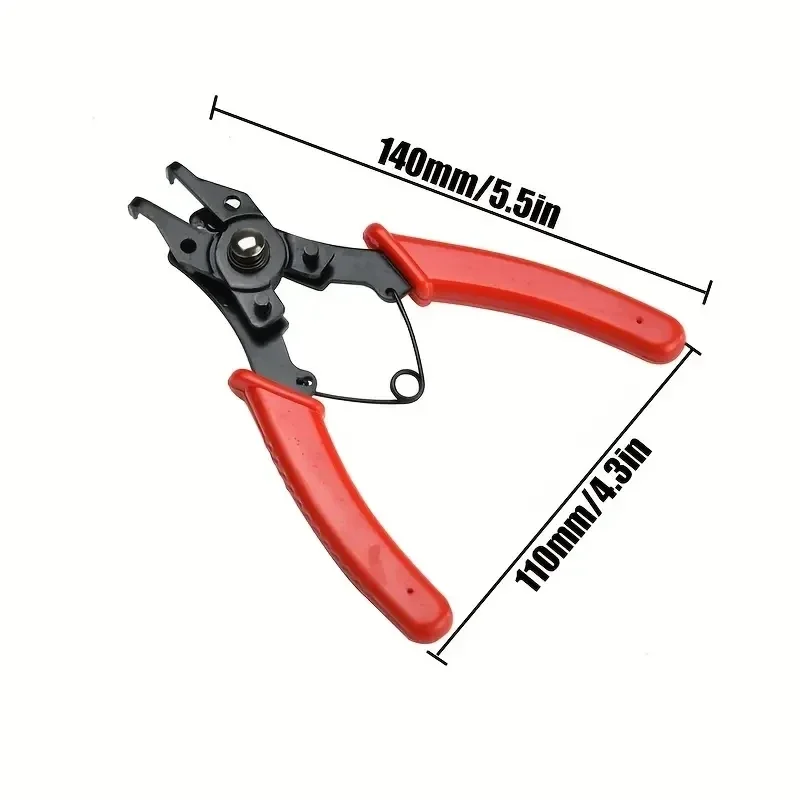 Multi functional card spring pliers four in one, with retaining hole