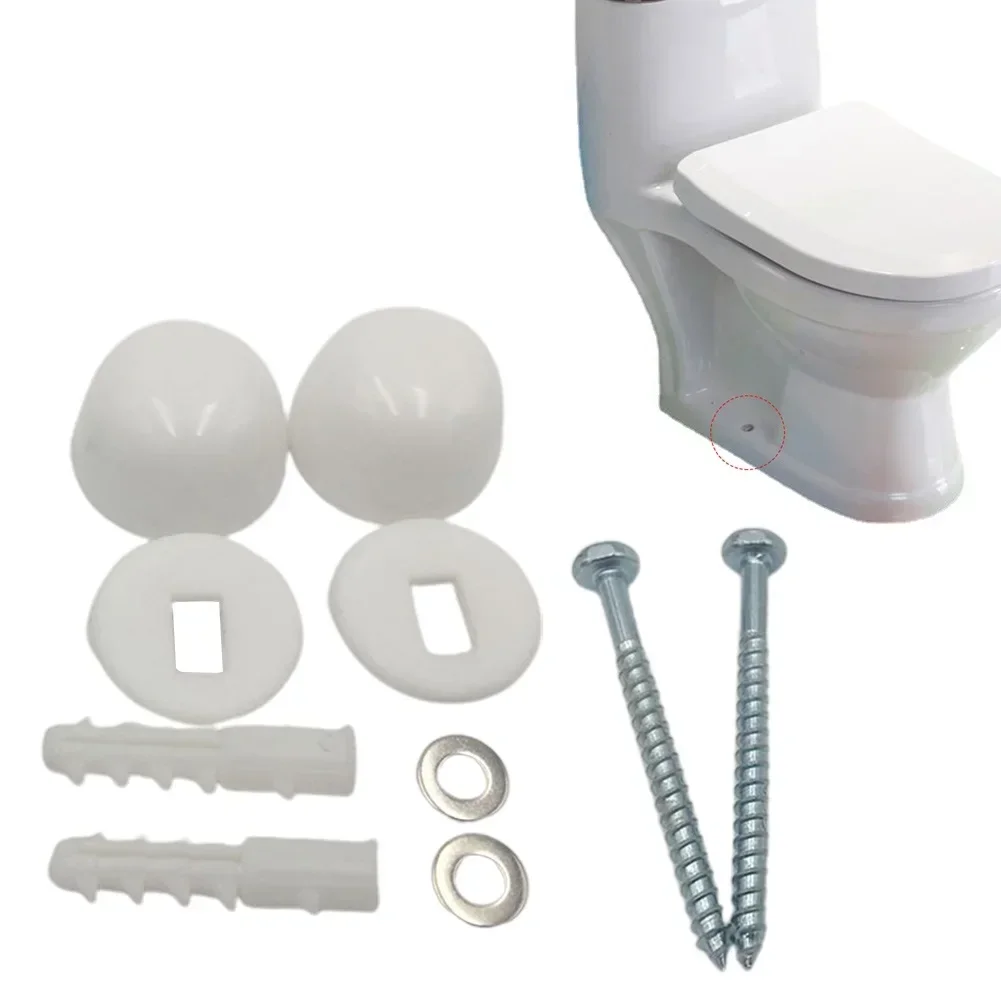 Toilet Bidet Anchor Bolts Set Toilet Floor Fixing Repair Fitting Plastic Cover Accessories Stainless Steel Screws