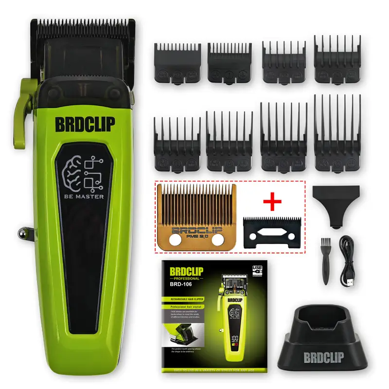 BRDCLIP Professional Electric Hair Clipper BRD 106 Hair Trimmer for Man 7500RPM with Base 5-adjusted DLC Blade Barber Machine - Image 12