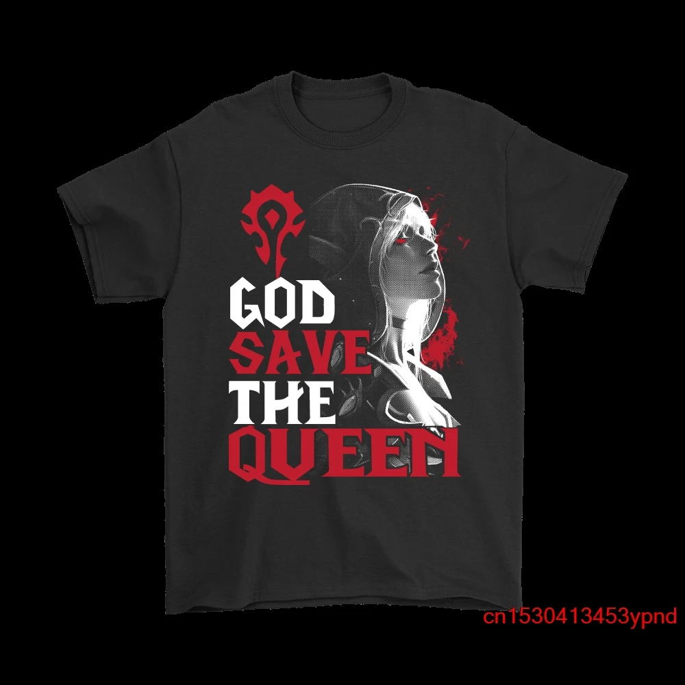 Wow God Save The Queen Sylvanas Windrunner Camicie T-Shirt Da Uomo Wow Tee Manica Corta
