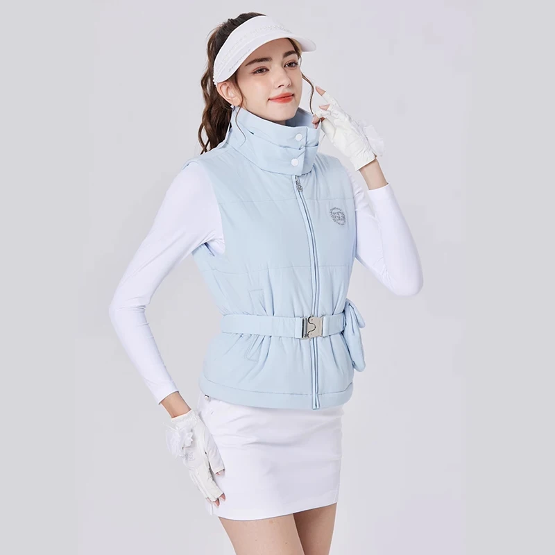New BG ladies golf jacket autumn winter thicken stand collar warm vest women sports zipper coat fashion casual windbreaker
