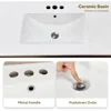 30" Bathroom Vanity with Ceramic Sink, Floating Vanity with Cabinet,with Soft Closing Doors & Gold Metal Handle, Black 4