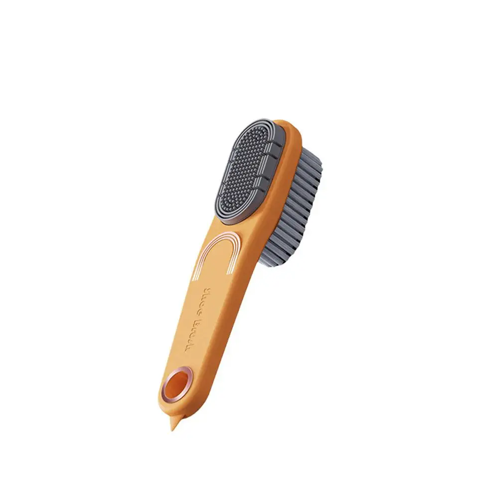 Double-Sided Shoe Brush with Clothe Brush Soft Cleaning Brush Silicone Brush Head Long Handle Brush Clothes Shoes Househo 3