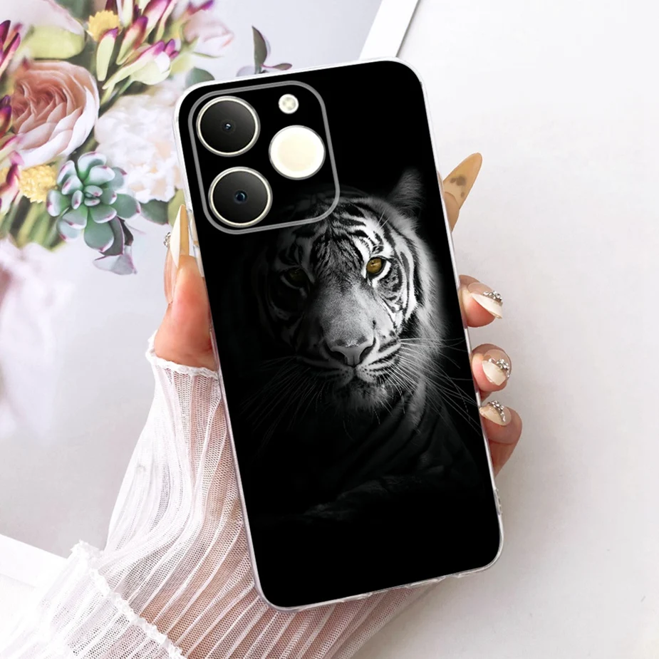 Luxury Lotus Painted Soft Silicone Case - Elegant Protective Cover