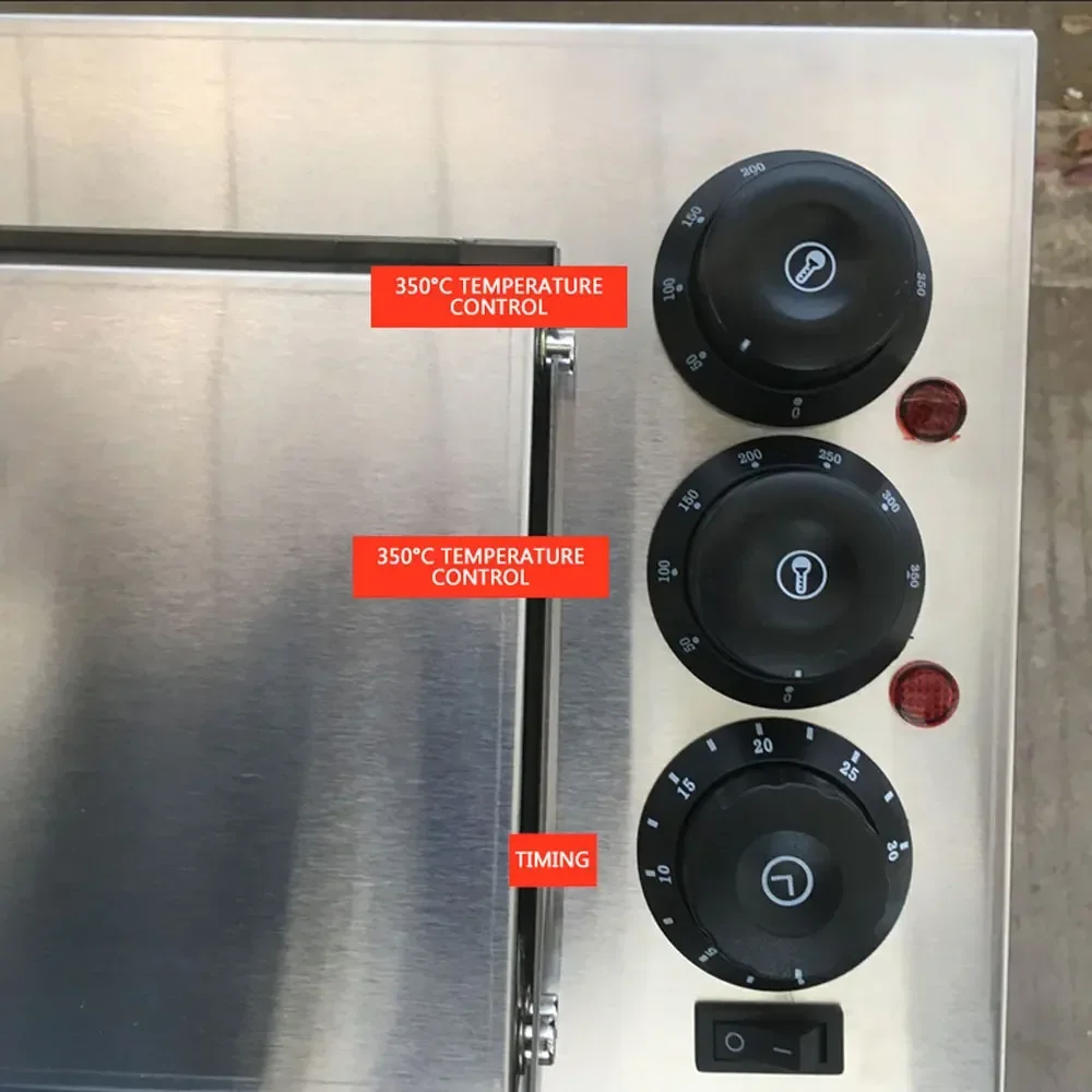 Small single layer pizza oven, commercial electric oven, one and two layer electric oven, stainless steel timing slate oven. 4