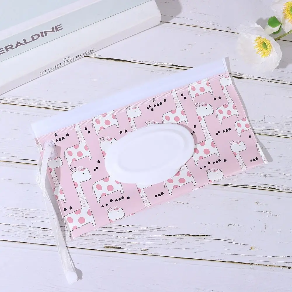 2Pcs EVA Baby Wet Wipe Pouch Wipes Holder Case Flip Cover Snap-Strap Reusable Refillable Wet Wipe Bag Outdoor Useful Tissue Box 4