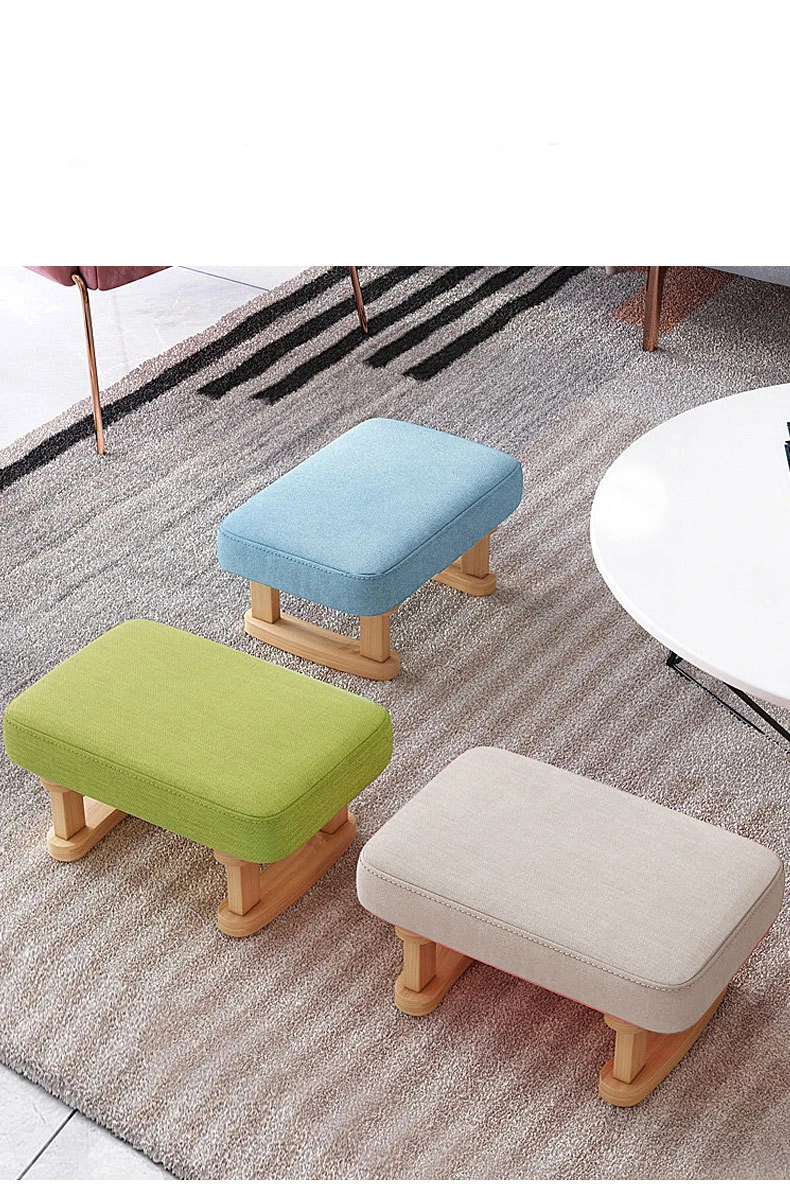 Description Picture 6 of itemCreative Small Wood Chair Household Shoe Changing Stool Ins Sofa Living Room Foot Rest Stool Tea Table Children Bathroom Footsto