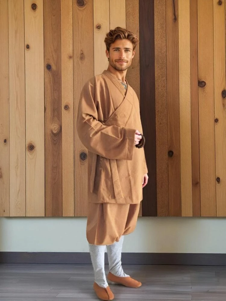 Best-selling Buddhist Monk Set! Mercerized Cotton Robe & Pants-Anti-wrinkle & Skin-friendly For Yoga/temple