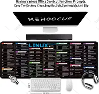 Linux File Commands Line Black Large Cheat Sheet Mousepad for File Transfer/Networking/Package Installation/Disk Usage/SSH login 2
