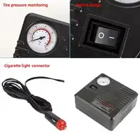 Pompe à Air de secours pour voiture, gonfleur de pneus automatique DC 12V avec manomètre, prise allume-cigare compacte et Portable pour camion SUV 4
