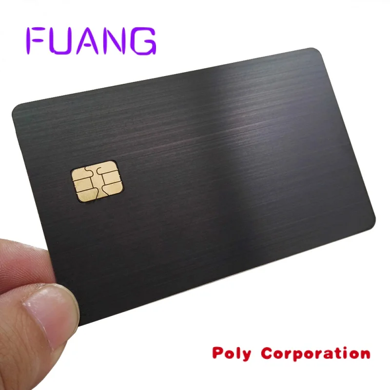 Custom  China's professional Card Manufacturers Supply Credit card Size brush blue Metal Bank Credit Card with chip slot