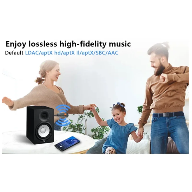 -A90P 5.2 Bluetooth 수신기 및 송신기 낮은 대기 시간 APTX 스마트 1  2 헤드폰 스피커에 적합 자동차 TV, 내구성