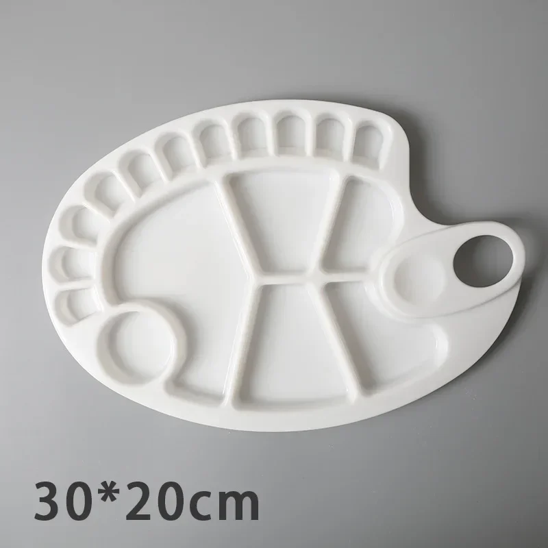 10 Grid White Plastic Palette Fish-shaped Art Board Gouache Watercolor Acrylic Painting Supplies for Artist School Stationery color palette,watercolor palette