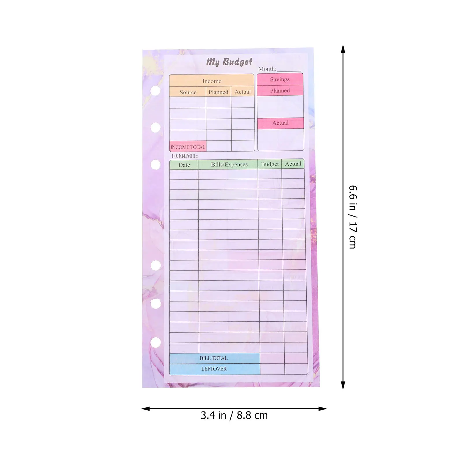 1세트 루즈리프 노트용 교체용 보조 용지, 컴팩트 전문 플래너 용지, 부드러운 필기감, 학습 및 사무용