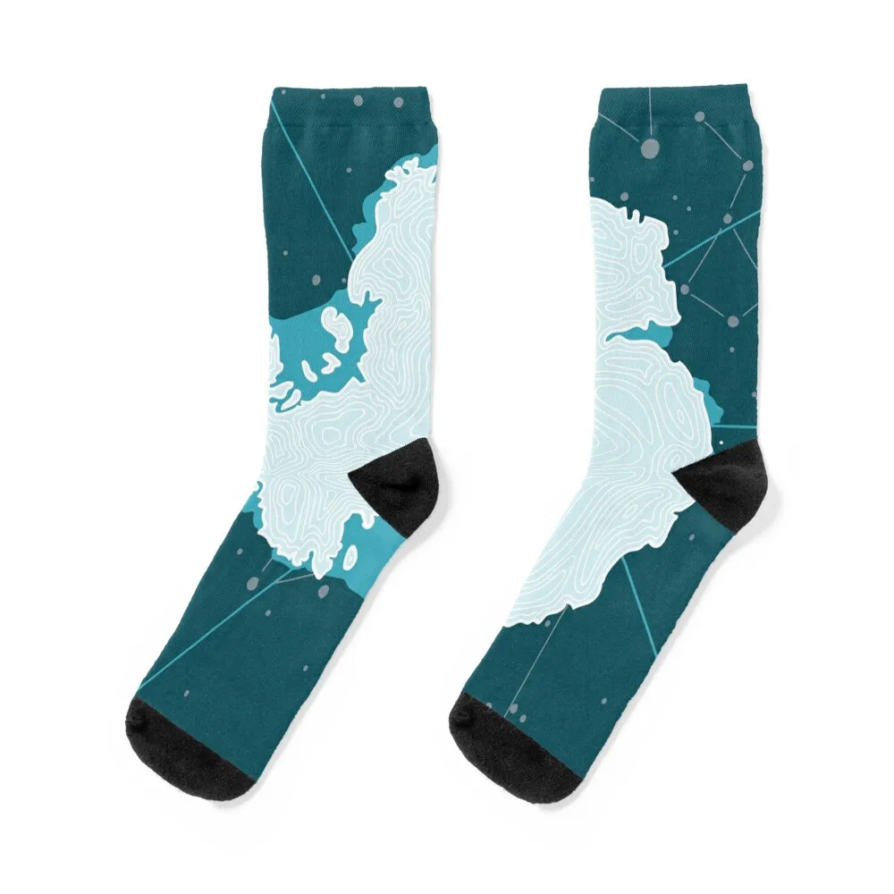 

Antarctica Mapping Socks Running designer football man Socks Women Men's