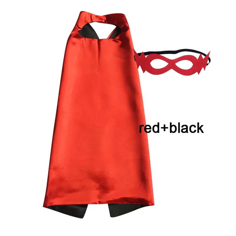 Superhero Capes with Mask REVERSIBLE Two Colored Child Cape Birthday Party Favor Satin Solid Capes Boys Girls Satin Capes - Image 26