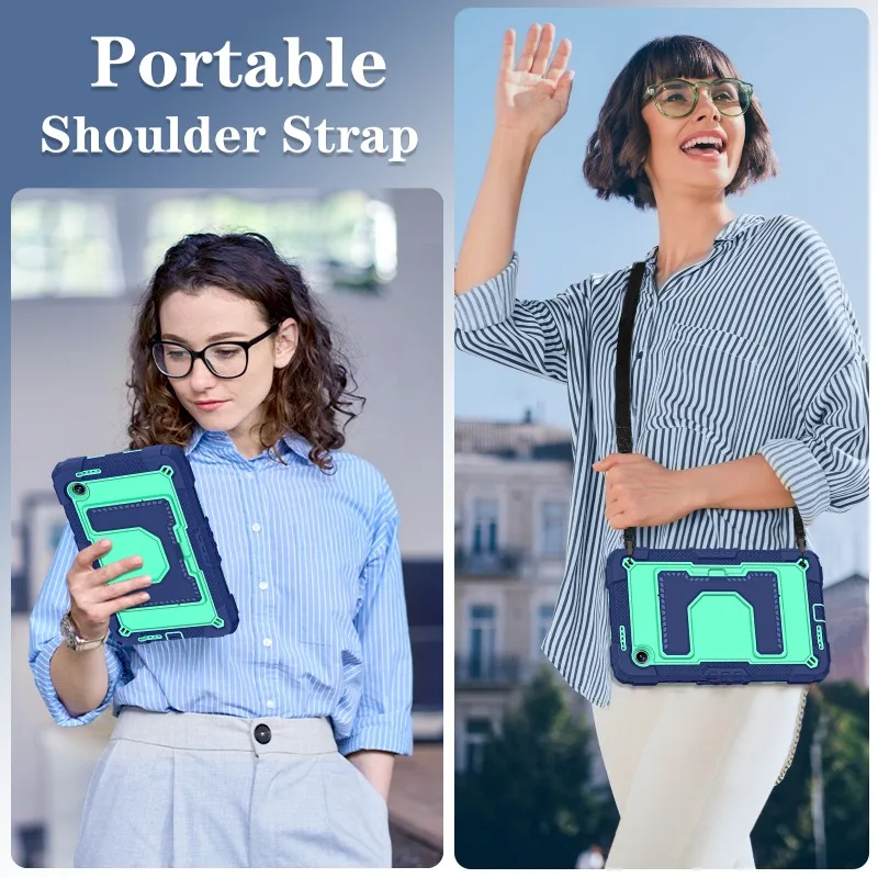 Heavy Duty 8.7-Inch Tablet Case with Stand & Shoulder Strap