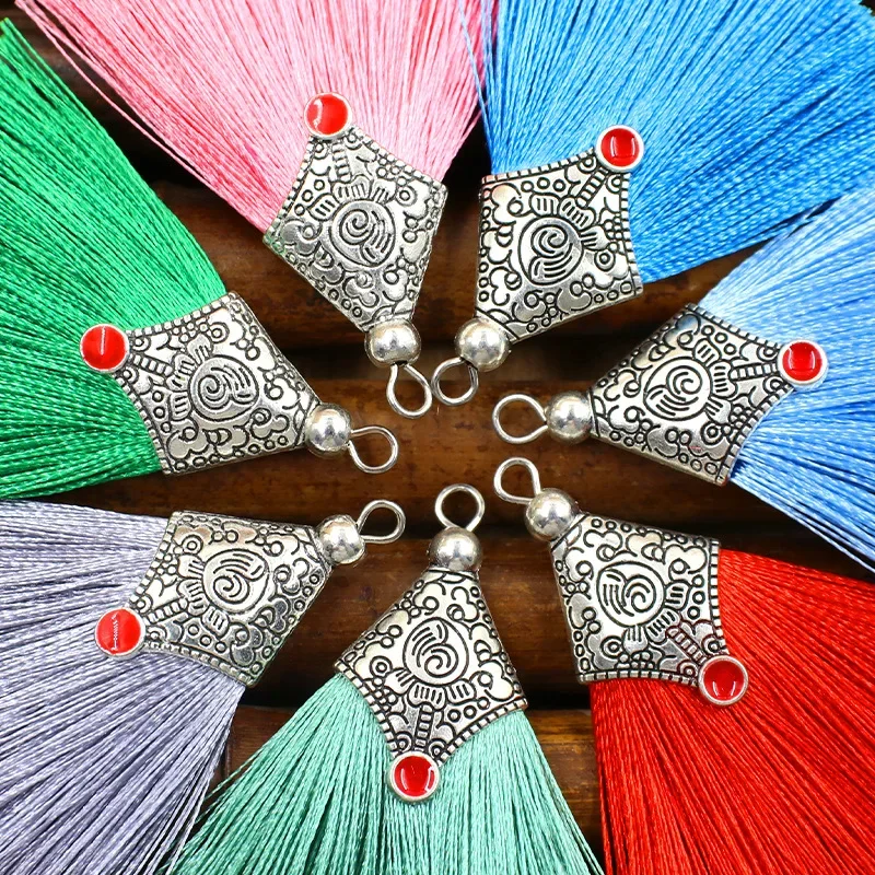Mini Craft Tassel 6/12Pcs Handmade Soft Tassel Alloy Cap Earring Pendant Jewelry Making tassel fringe tassel trim mini tassels tassel accessories tassel decoration metal pendant mini metal pendant metal jewelry pendant