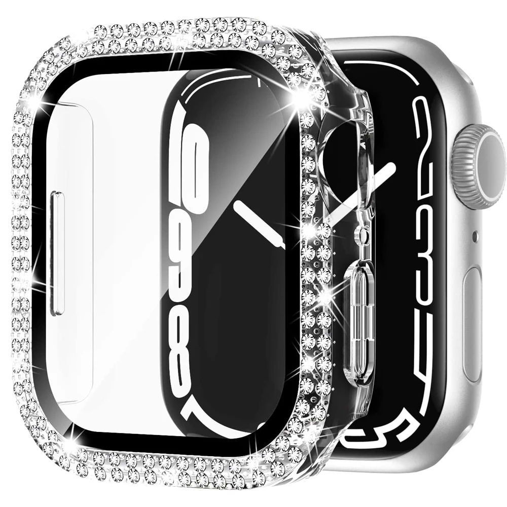 BlingGlassCoverForAppleWatchCase45mm41mm40mm44mmDiamond