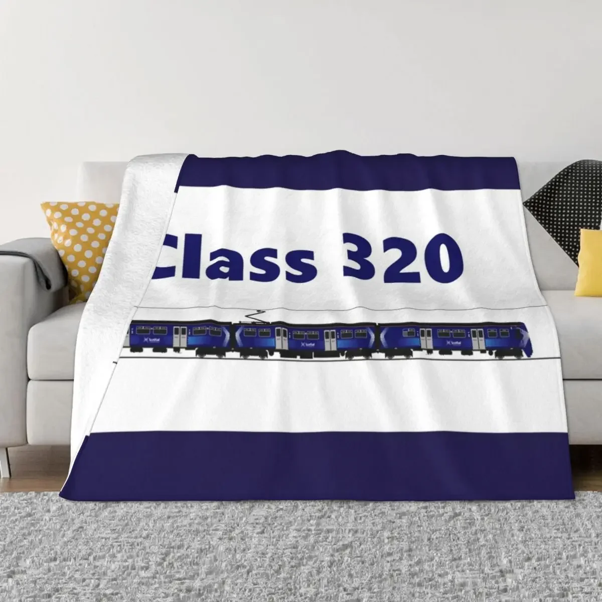 

CLASS 320 SCOTRAIL TRAIN Throw Blanket Fluffys Large Quilt Beautifuls warm for winter Blankets