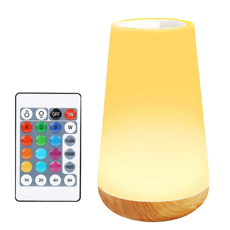 

Ночная лампа, контактная лампа USB, разноцветная портативная прикроватная лампа RGB с дистанционным управлением для детской комнаты, спальни, офиса