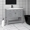 36'' Bathroom Vanity with Single Sink Combo Modern Bathroom Sink Cabinet with 2 Soft Closing Doors Solid Wood Frame Vanities 6