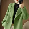 Plus Size Women's Short Woolen Coat Hot Sale Of The Season Autumn Winter Loose Fit Suit Collar Fashion Outerwear Polyester Fa...