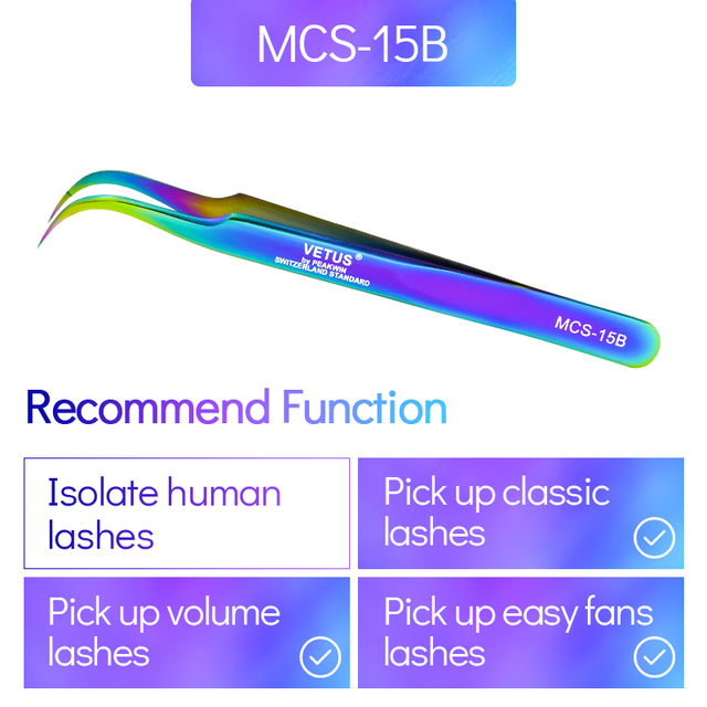 Vetus MCS All size single pack tweezers for eyelash extensions