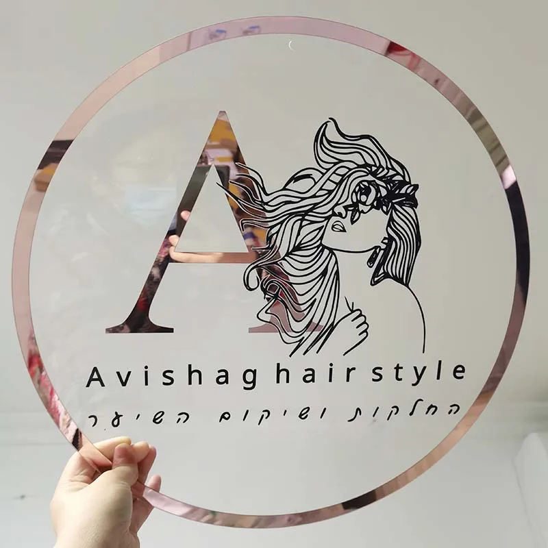 Business 3D Acrylic Signs Beauty Salon Eyelash Nail Hair Studio Wall Aesthetics Decor Company Name Store Plaques