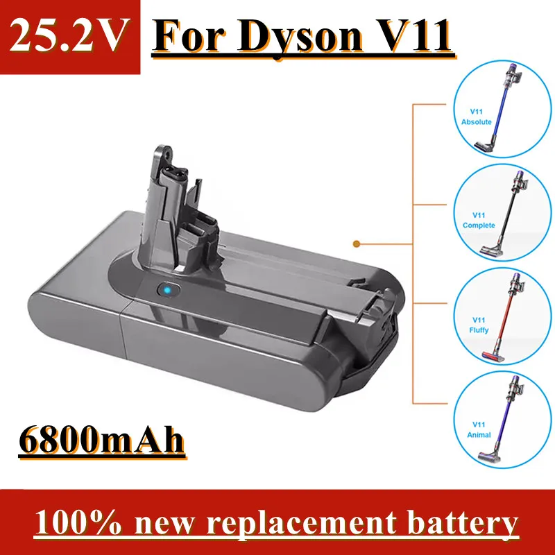 Batteria Ricaricabile Per Aspirapolvere Da 25.2V, Dyson V11,6800Mah ~ 12800Mah, Applicabile All'Assoluto Dyson V11, Dyson V11 Pluizige, Ecc