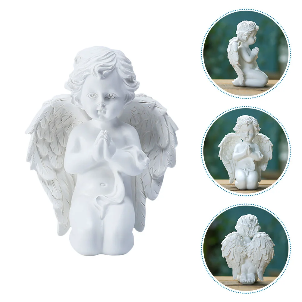 

Praying Angel Ornaments Resin Figurine Decor Shape Desktop Craft Home Decorative for Sculpture Adornment Decoration Vintage