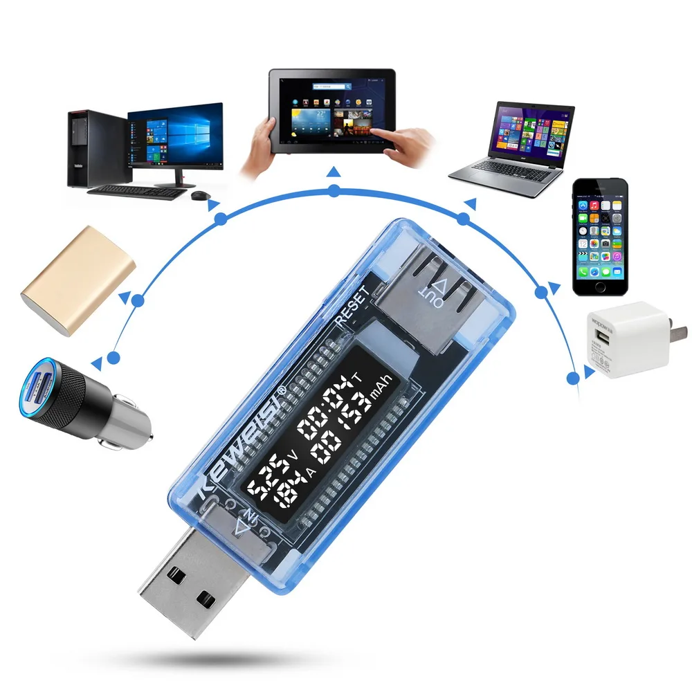 Tester USB Voltmetro Amperometro Digitale – Display LCD, 4-30V, 0-6.5A – Controllo Caricabatterie E Power Bank