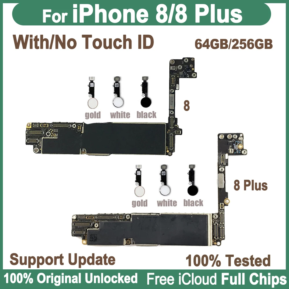 Original For Iphone 8 Plus Motherboard With Touch Id Unlocked For