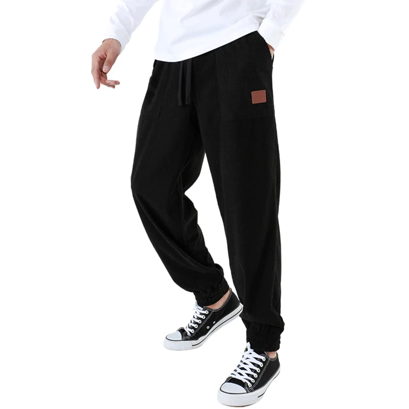 Animal Game Men's Baggy Corduroy Trousers Cargo Tactical Work Pants Drawstring Sweatpants Sports Workwear Baggy Sweatpants