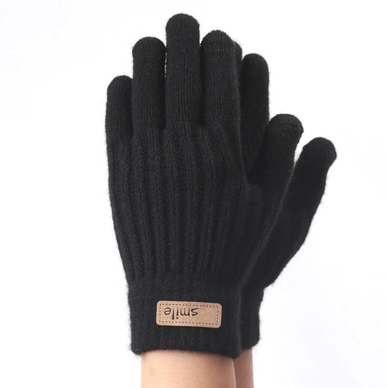 Knitted Gloves Winter Touchscreen Thicken Warm Wool Cashmere Mitten Winter Gloves