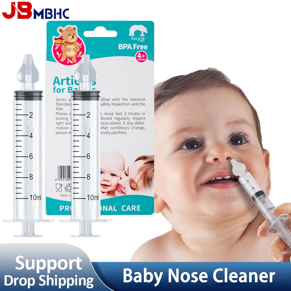 Limpiador de Nariz de bebé, 2 piezas, arandela Nasal, tubo de aguja,  aspirador Nasal infantil, jeringa, herramientas para el cuidado del bebé,  10ML - AliExpress