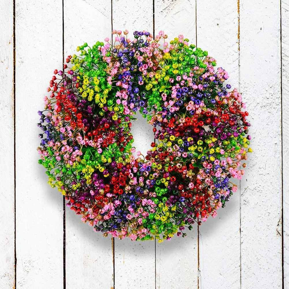 

Artificial Wreath Hanging Decor Spring Summer Front Door Wreath Simulation Flower Wreath DecorationWindows Decoration Christmas