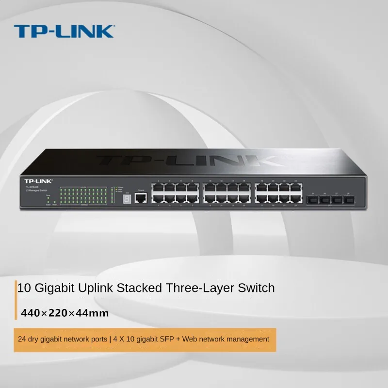 TP-Link-24-port-Gigabit-4-port-10-Gigabit-SFP-optical-port-uplink-rack ...