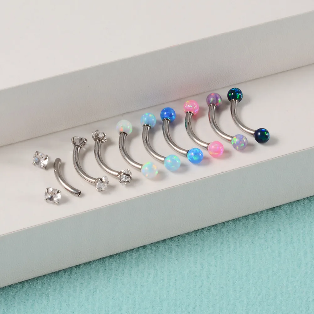 Lot De 6 Piercings Incurvés Pour Sourcil, Labret, Lèvre - Acier Inoxydable Doré, Tailles 6/8/10 Mm