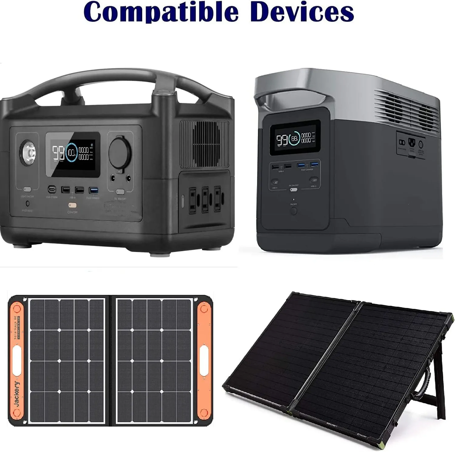 DC 8mm Female /DC7909 ToXT60 Female Connectors Adapter Connect Solar Panel for Lipo Battery Pack Compatible Portable Power Stati