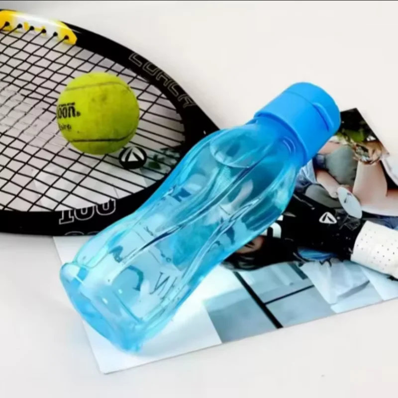 Large Capacity Portable Outdoor Sports Water Bottle - Solid Color Plastic Drinkware Cup