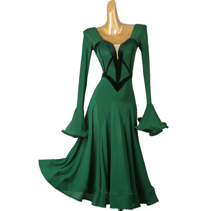 Waltz dance dress adult modern clothes costume for girl stage performance outfit evening carnival outfit stadium customized girl dance costume