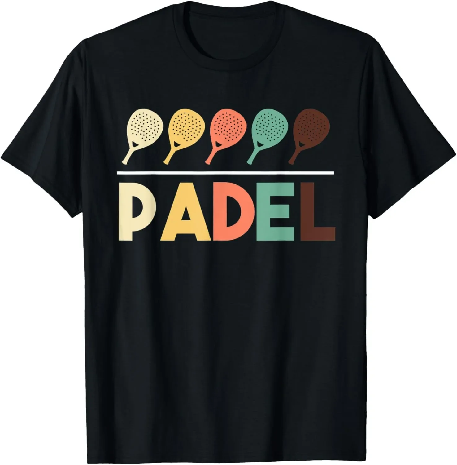 Vintage T Shirt Padel Paddle Tennis Racquet Ball Vintage Colors T-Shirt Casual Sports Street Couple Clothes Streetwear Mens T Shirts